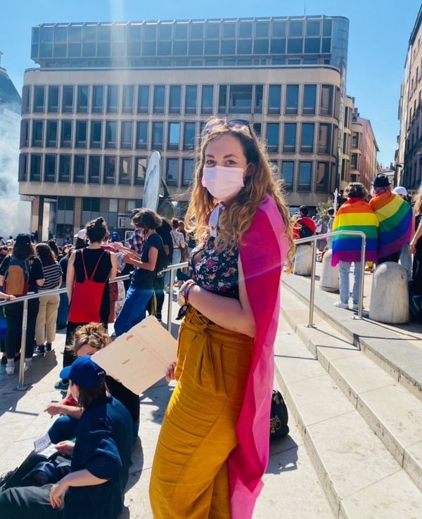 Bilamé à Lyon pour le rassemblement de la fierté lesbienne, samedi 24 avril 2021