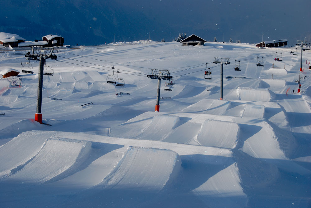 ski freestyle Avoriaz et son snowpark vert